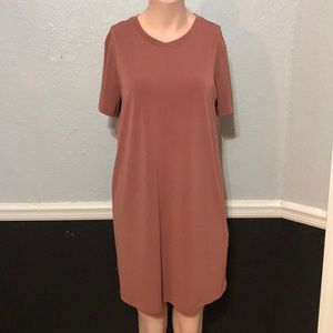 Blush T-shirt dress.
